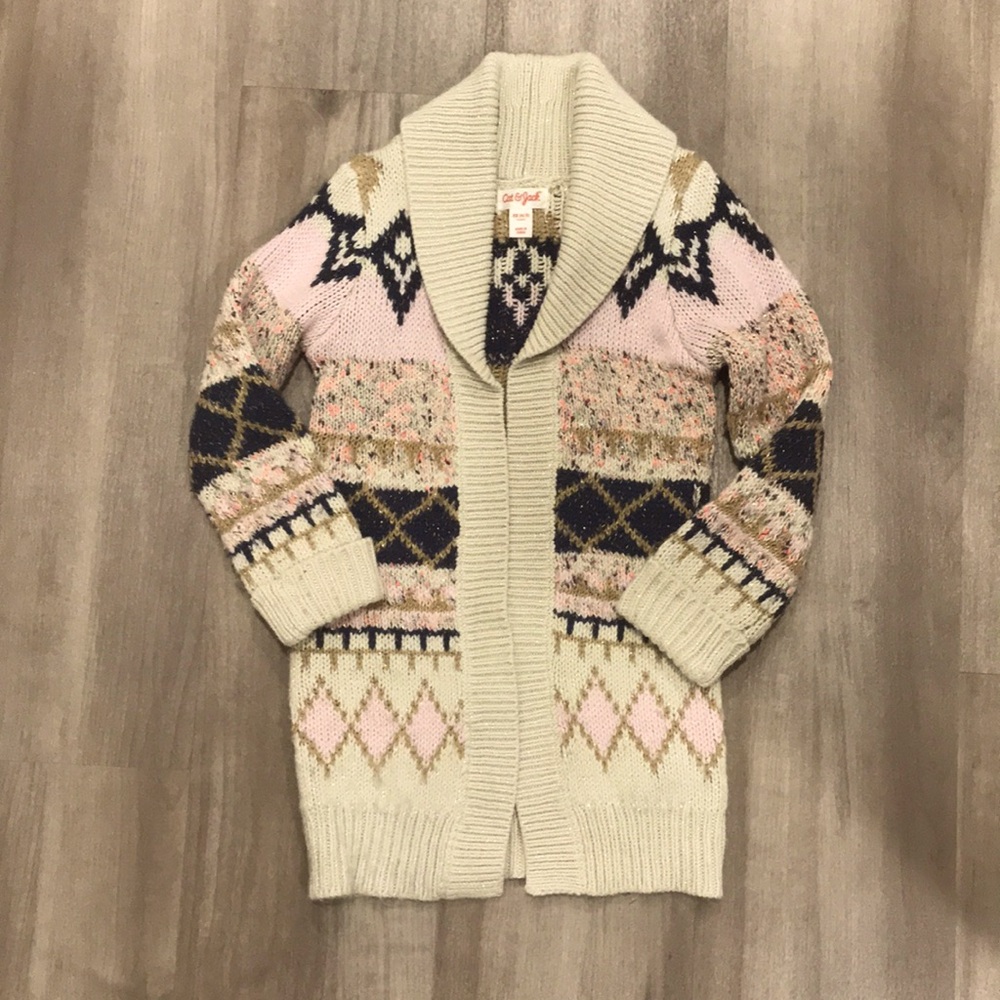 Cat and Jack, Girls Long Sweater Cardigan, Size XS